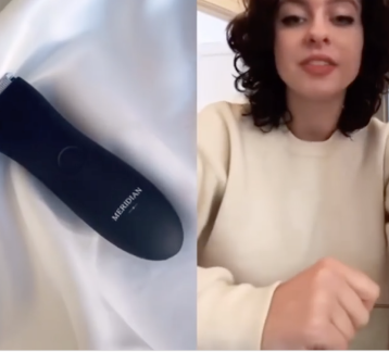 Body hair trimmer - woman looking down